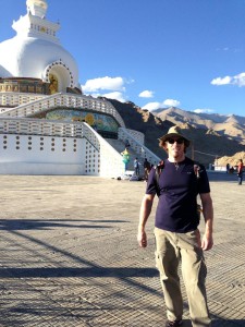 Shanti Stupa. Modern (1991) but gorgeous views; a rewarding walk in self, you also miss throngs of parking coaches that motor up.