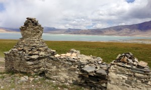 Stupas on the south shore of Tso Kar. It feels like the lake stretched on forever, flanking its shore and continuing on the next day.