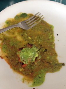 Chicken tikka in pudina chutney, at a restaurant in Leh, Ladakh. 