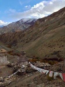 A view of a stupa and the valley far below that the Austrian, the french girls and I trekked up over the course of a rather warm, high altitude hour or so.