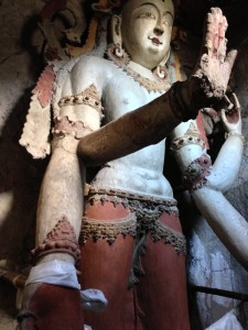 A 14 foot tall Buda housed inside a covered, two story section of the monastery at Sumdo. Reached by crawling through a tiny door at its bottom, it can also be seen, at least partly, from inside the pray chamber (if I recall correctly).