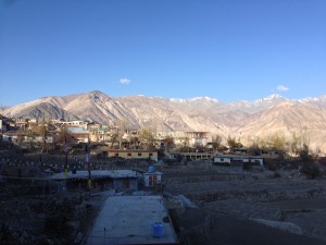 Terraced fields outside of my room in the sharp crisp of morning after a very cold night in Nako.