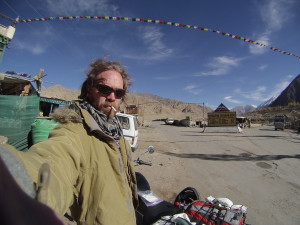 On the way for Pang and with a later than planned start out of Leh, I take a selfie at the checkpoint in Upshi. Having passed through before on a trekking trip to Rumste, I'd figured I knew where the police men where stationed, and thus nearly barreled past their actual post, stopping to sound of a loud whistle. 